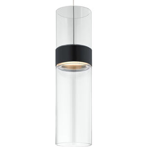 Sean Lavin Manette 1 Light 12 Black/Satin Nickel Low-Voltage Pendant Ceiling Light in Clear and Clear, FreeJack, Black with Satin Nickel