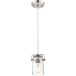 Antebellum 1 Light 5 inch Polished Nickel and Clear Mini Pendant Ceiling Light