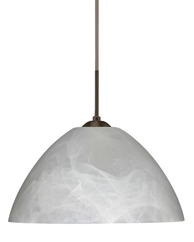Tessa LED Bronze Pendant Ceiling Light in Marble Glass