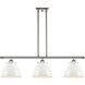 Ballston Adirondack LED 36 inch Brushed Brass Island Light Ceiling Light in Glossy White, Ballston