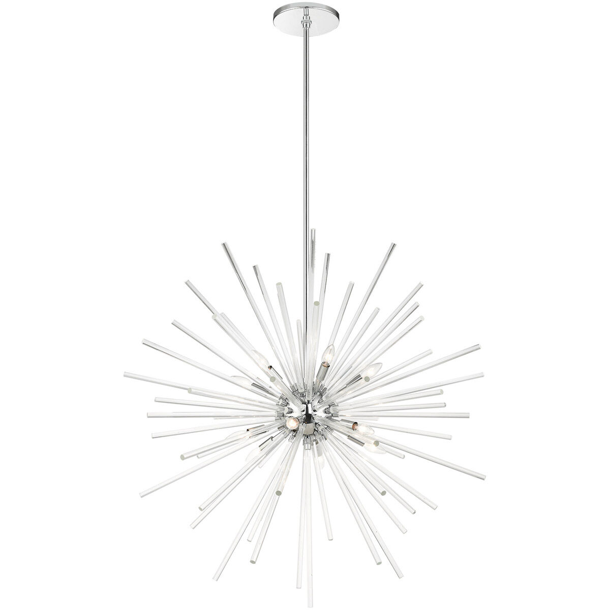 Utopia 12 Light 42 inch Polished Chrome Foyer Pendant Chandelier Ceiling Light