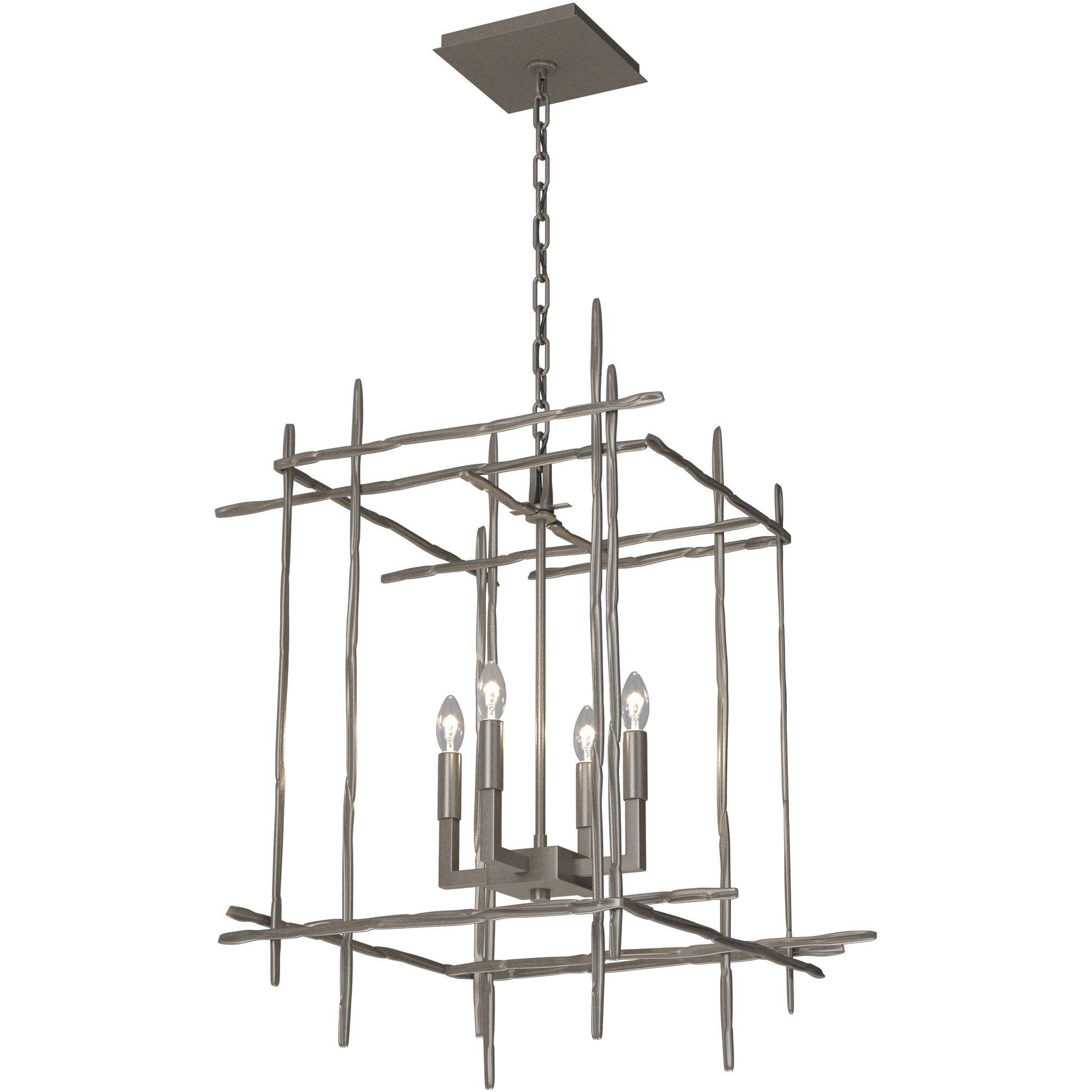 Tura 4 Light 23 inch Dark Smoke Chandelier Ceiling Light, Medium