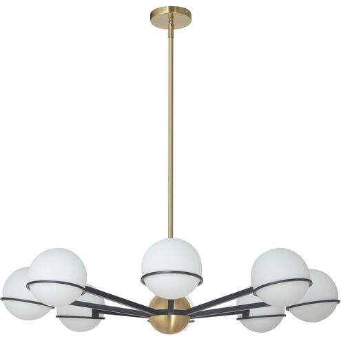 Sofia 8 Light 38 inch Matte Black with Aged Brass Chandelier Ceiling Light in Matte Black and Aged Brass