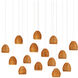 Beehive 15 Light 48 inch Natural Rattan and Silver Multi-Drop Pendant Ceiling Light