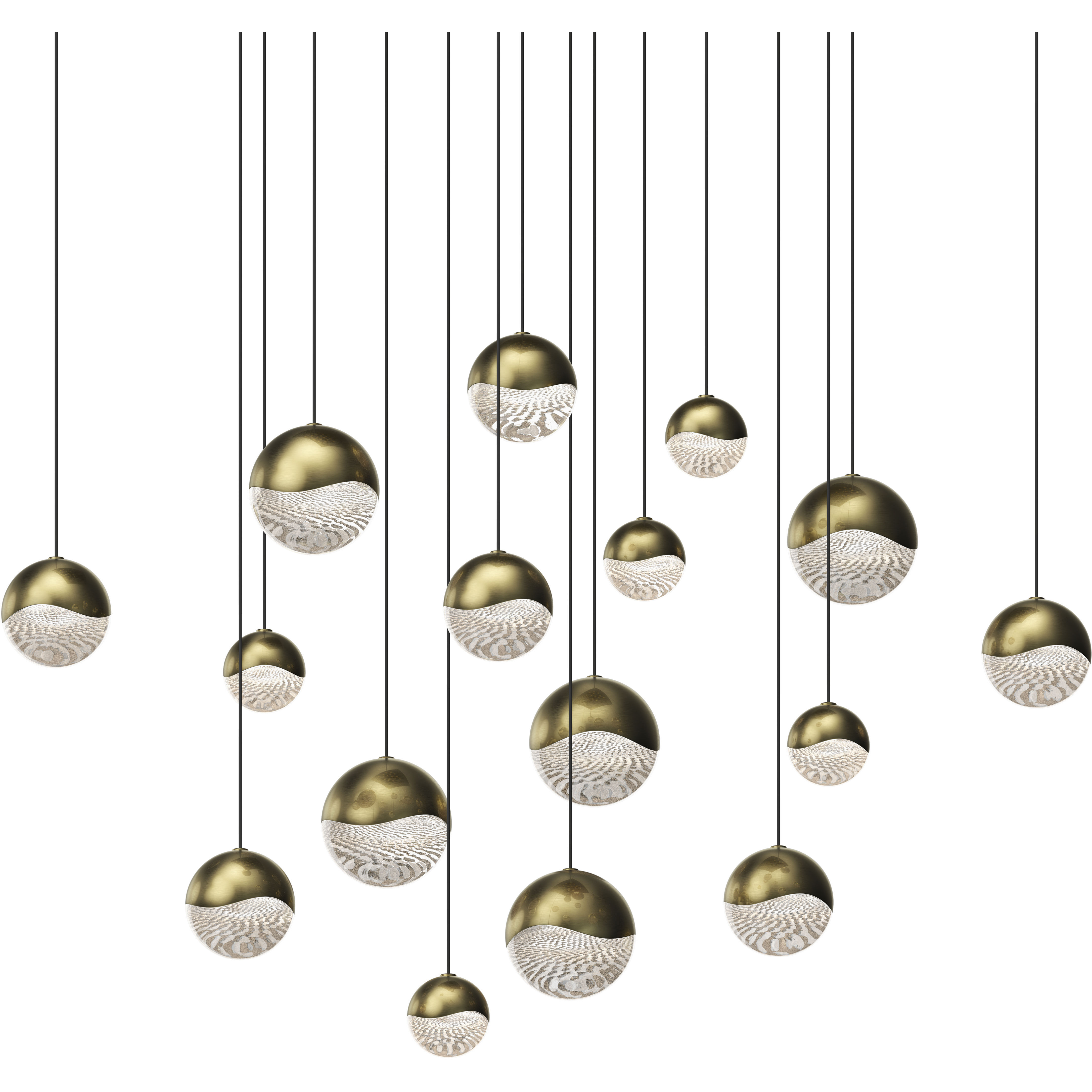 Grapes LED 23.75 inch Brass Pendant Ceiling Light in Assorted