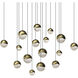 Grapes LED 23.75 inch Brass Pendant Ceiling Light in Assorted