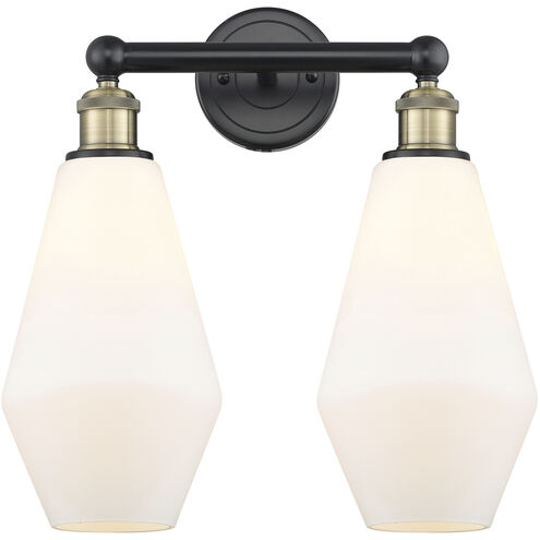 Cindyrella 2 Light 16 inch Black Antique Brass Bath Vanity Light Wall Light in Cased Matte White