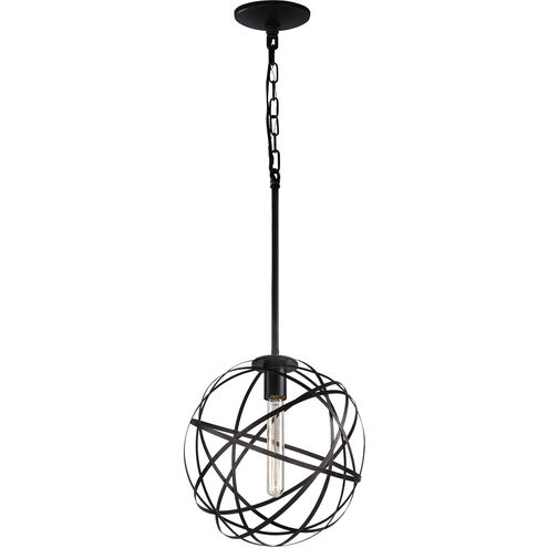 Atom 1 Light 12 inch Black Pendant Ceiling Light