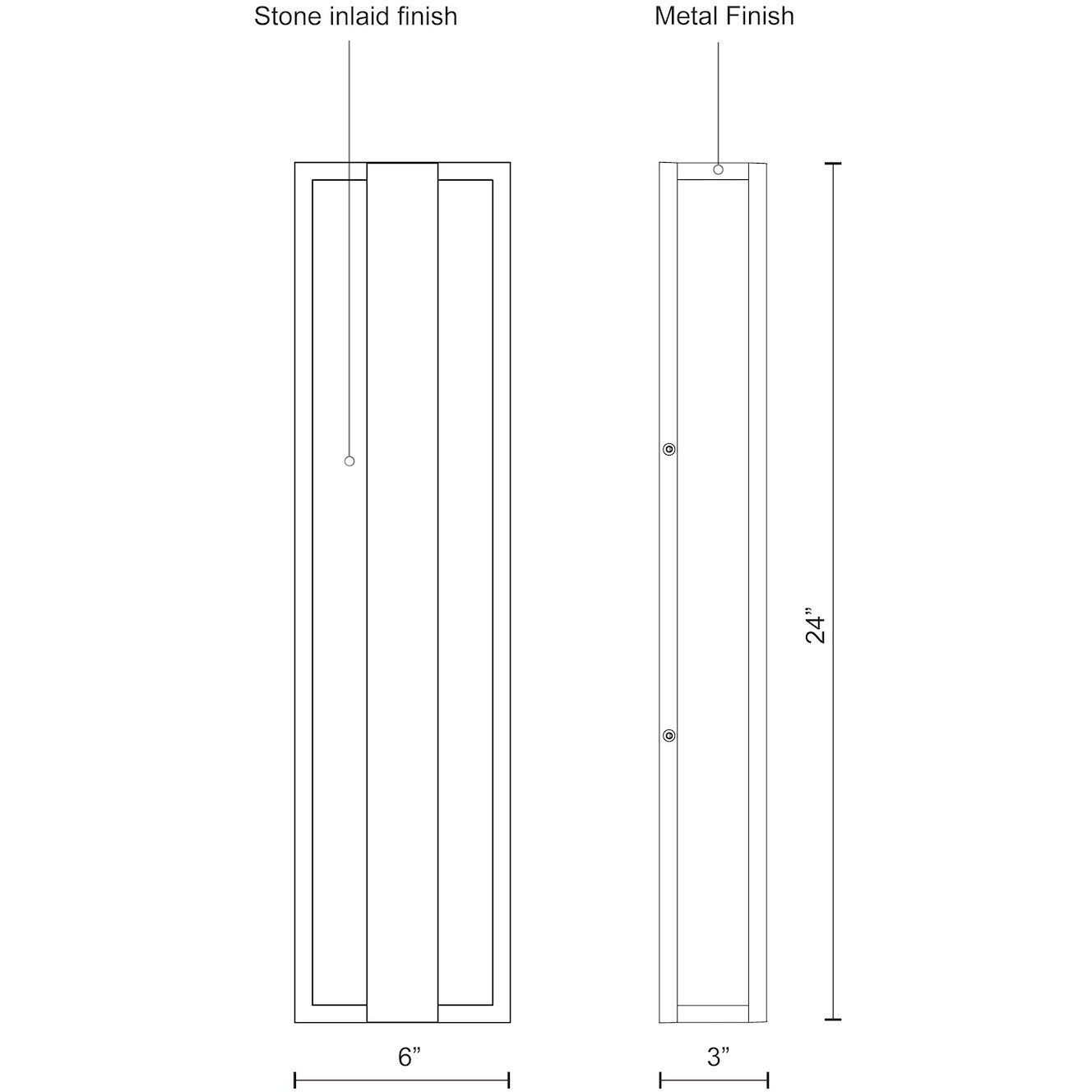 Caspian LED 24 inch Gray Exterior Wall Sconce