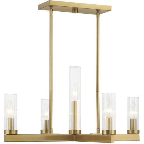 Carina 5 Light 24 inch Warm Brass Chandelier Ceiling Light