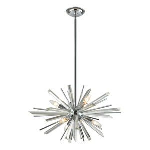 Palisades Ave. 6 Light 24 inch Chrome Hanging Chandelier Ceiling Light