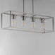Lateral 4 Light 36 inch Satin Nickel Linear Pendant Ceiling Light in Clear