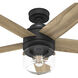 Margo 44 inch Matte Black with Golden Maple Blades Ceiling Fan