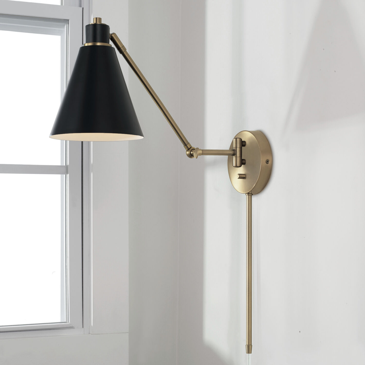 Bradley 1 Light 7 inch Aged Brass and Black Sconce Wall Light
