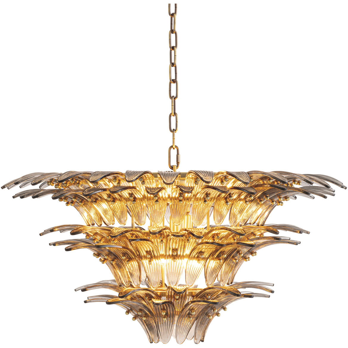 Italo 9 Light 31.5 inch Light Brushed Brass Chandelier Ceiling Light