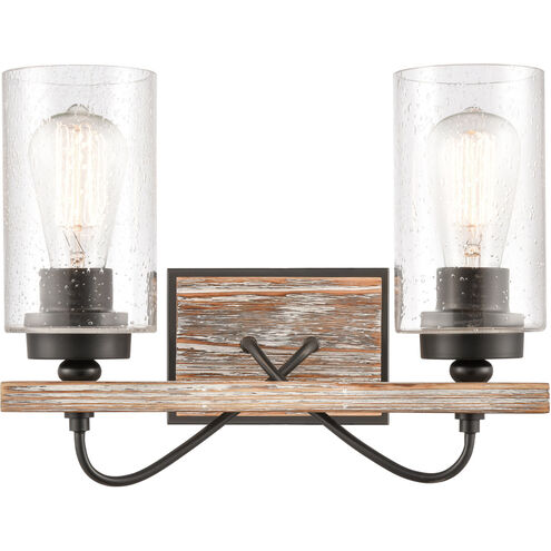 Paladin 2 Light 14 inch Matte Black Bath Vanity Light Wall Light