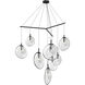 Cantina LED 57 inch Satin Black Pendant Ceiling Light in Clear Glass