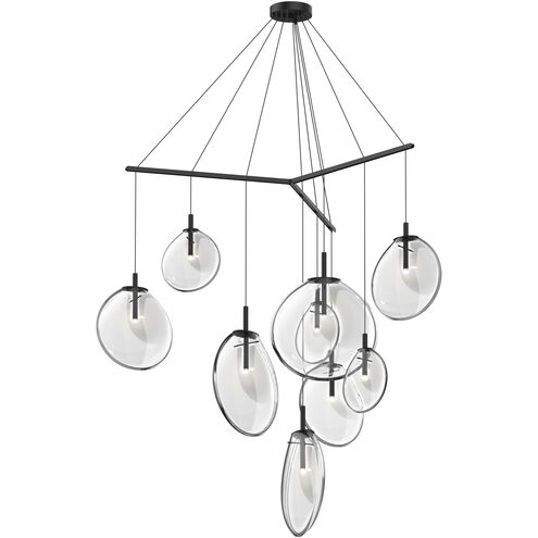 Cantina LED 57 inch Satin Black Pendant Ceiling Light in Clear Glass