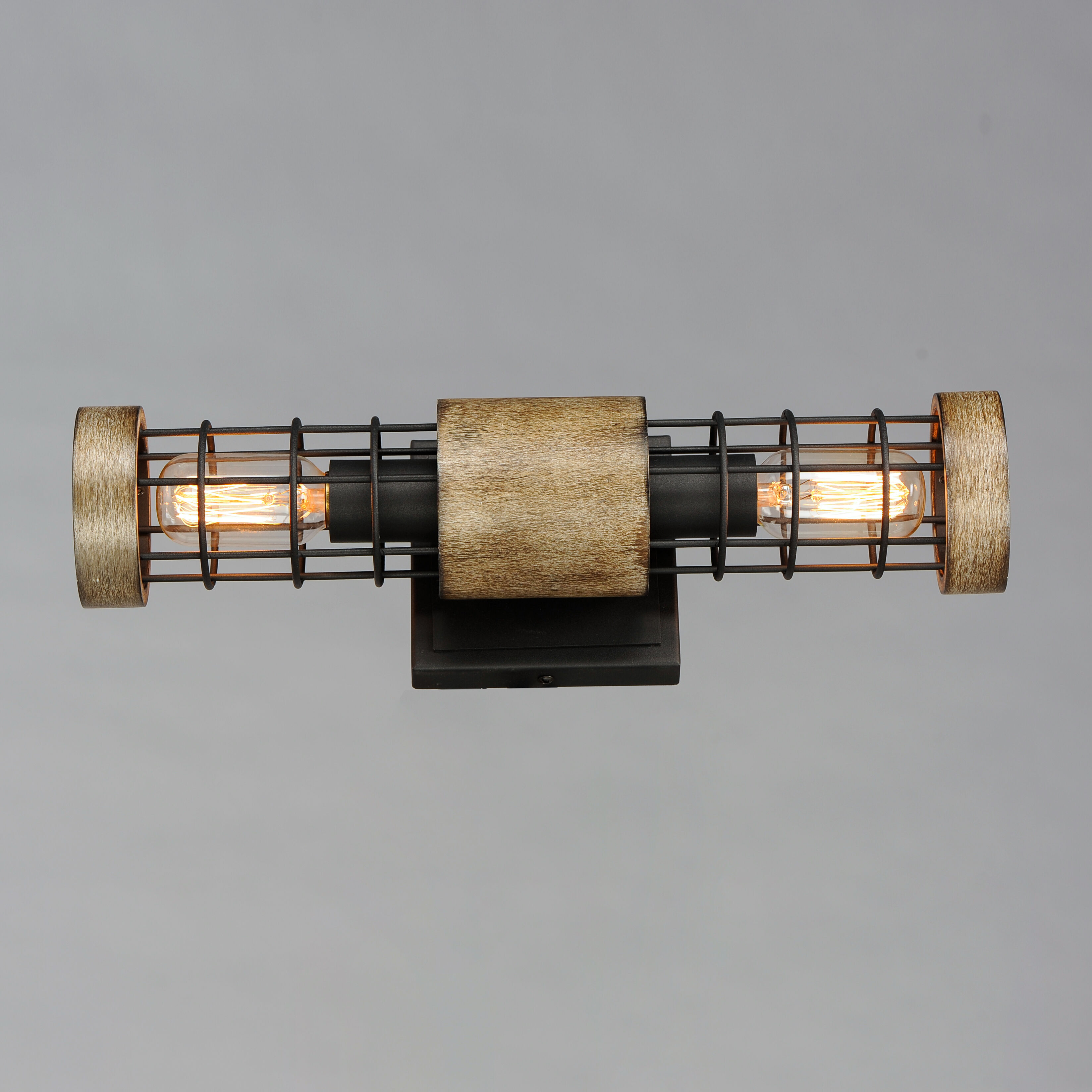 Homestead 2 Light Driftwood/Black Wall Sconce Wall Light