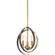 Criterium 3 Light 12 inch Aged Brass/Textured Iron Pendant Ceiling Light, Convertible