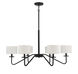 Transitional 6 Light 42 inch Matte Black Chandelier Ceiling Light