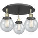 Beacon 3 Light 17.75 inch Black Antique Brass Flush Mount Ceiling Light in Seedy