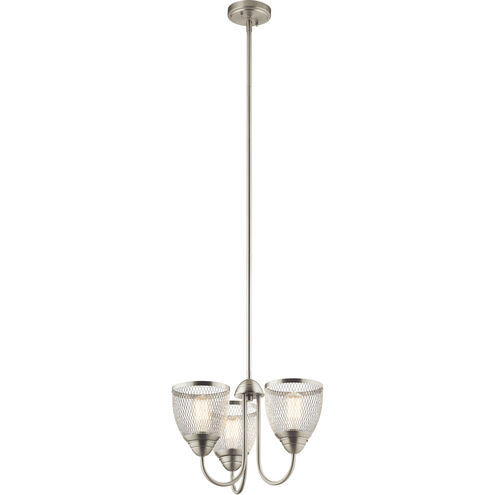 Voclain 3 Light 18 inch Brushed Nickel Chandelier/Semi Flush Ceiling Light
