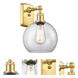 Ballston Athens LED 8 inch Satin Gold Sconce Wall Light in Clear Glass, Ballston