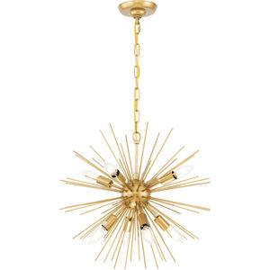 Timber 8 Light 20 inch Brass Pendant Ceiling Light