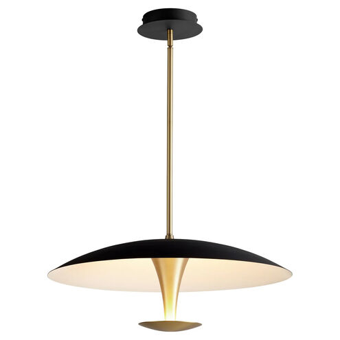 Spacely 1 Light 25.63 inch Black and Aged Brass Pendant Ceiling Light