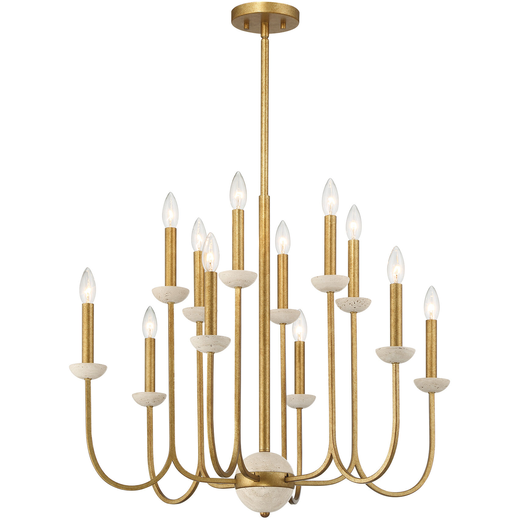 Oakhurst 12 Light 30 inch Antique Gold Chandelier Ceiling Light