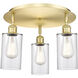 Clymer 3 Light 15.63 inch Satin Gold Flush Mount Ceiling Light in Clear