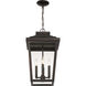 Great Outdoors Irvington Manor 4 Light 12.5 inch Chelesa Bronze Outdoor Chain Hung in Incandescent, Clear Glass, Large