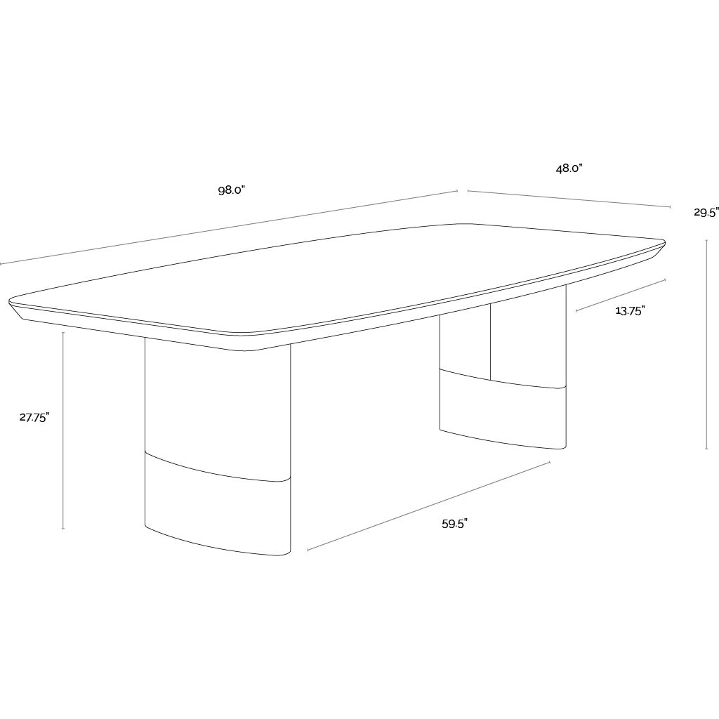 Calida 98 X 48 inch Cream Dining Table