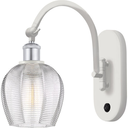 Ballston Norfolk 1 Light 6 inch White and Polished Chrome Sconce Wall Light