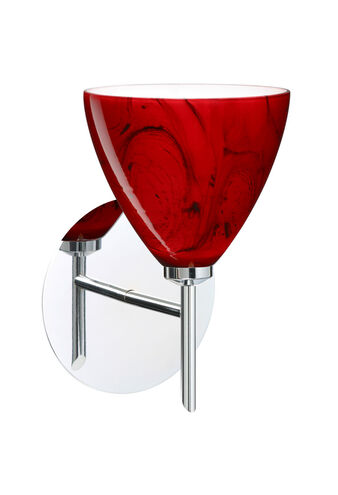Mia LED 5 inch Chrome Mini Sconce Wall Light in Magma Glass
