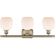 Ballston Belfast 3 Light 26 inch Antique Brass Bath Vanity Light Wall Light in Incandescent, Matte White Glass, Ballston