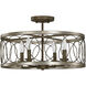Madeline 4 Light 20 inch Brushed Silver and Bronze Semi-Flush Mount Ceiling Light