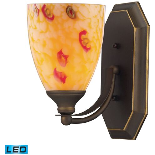 Mix-N-Match LED 8 inch Aged Bronze Vanity Light Wall Light in Yellow Blaze