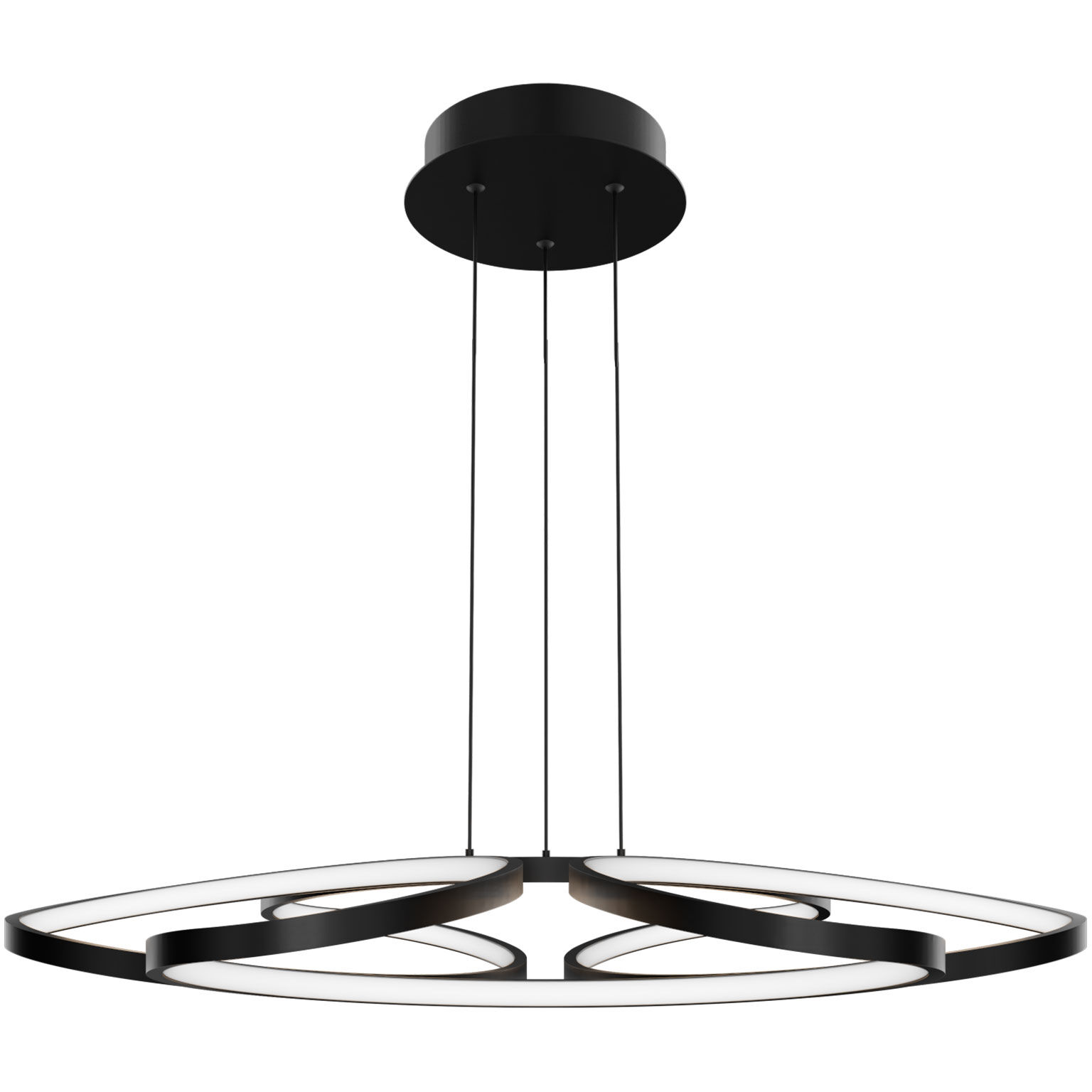 Klover LED 32 inch Black Pendant Ceiling Light in 2700K, dweLED