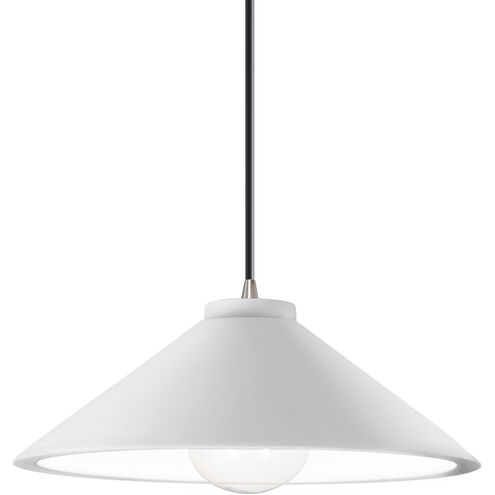 Radiance Collection 1 Light 11.75 inch Gloss White with Brushed Nickel Pendant Ceiling Light