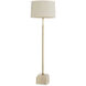 Rialta 55.12 inch 40 watt Travertine Base and Vintage Brass Floor Lamp Portable Light