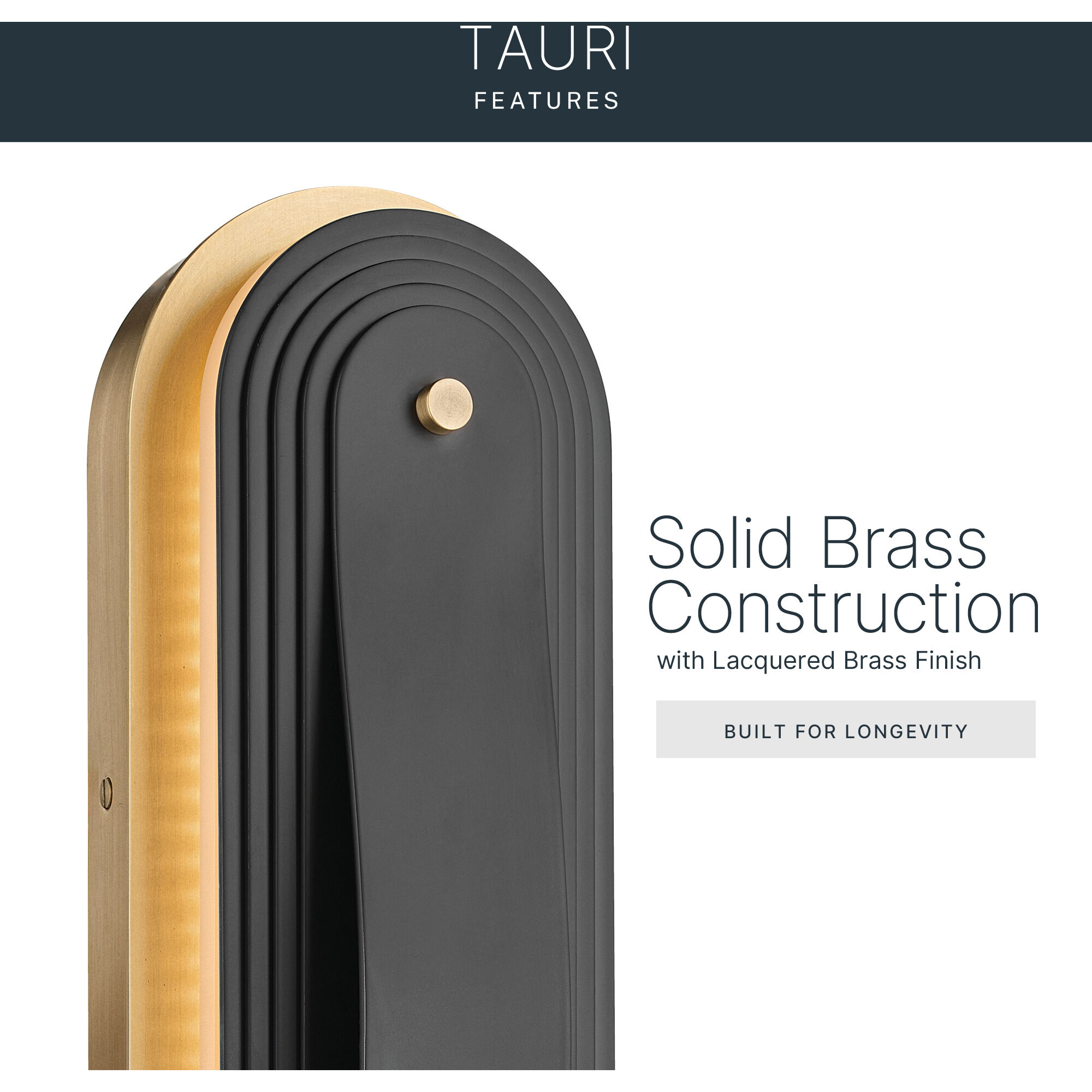 Tauri LED 5.25 inch Lacquered Brass Wall Sconce Wall Light