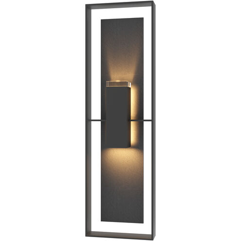 Shadow Box 2 Light 34 inch Coastal Black Outdoor Sconce, Tall