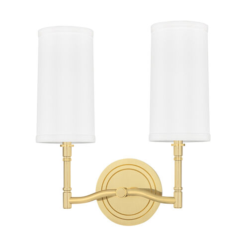 Dillon 2 Light 11.75 inch Aged Brass Wall Sconce Wall Light