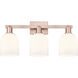 Arcadia Bella 3 Light 24.5 inch Antique Copper Bath Vanity Light Wall Light in White