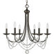 Mirabella 6 Light 25 inch Rubbed Bronze Chandelier Ceiling Light