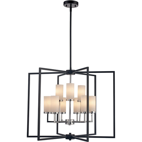 Transformation 9 Light 27 inch Black and Polished Chrome Pendant Ceiling Light