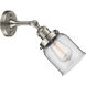 Franklin Restoration Small Bell LED 5 inch Brushed Satin Nickel Sconce Wall Light in Clear Glass, Franklin Restoration