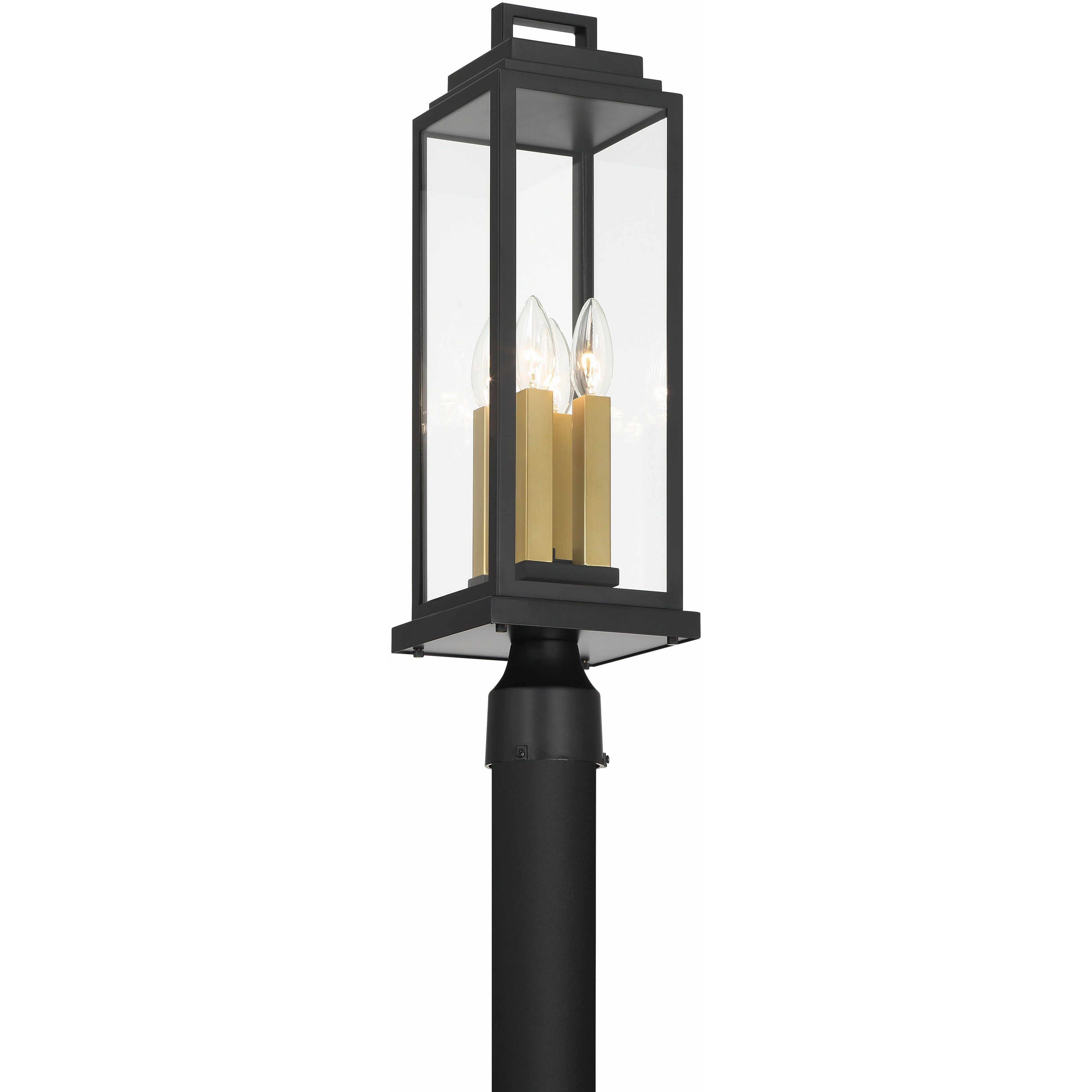 Aspen 4 Light 22 inch Matte Black Outdoor Post